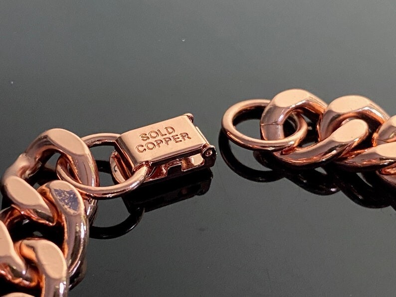 Pure Solid Copper Bracelet Arthritis Cuban Chain Curb Link Rider Bracelet CJ-13