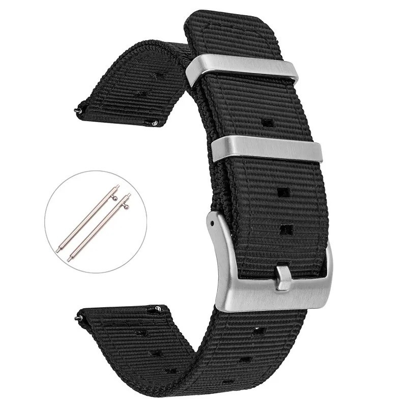 Two-Piece Nylon Watch Strap Band Quick Release Replacement 18mm 20mm 22mm 24mm