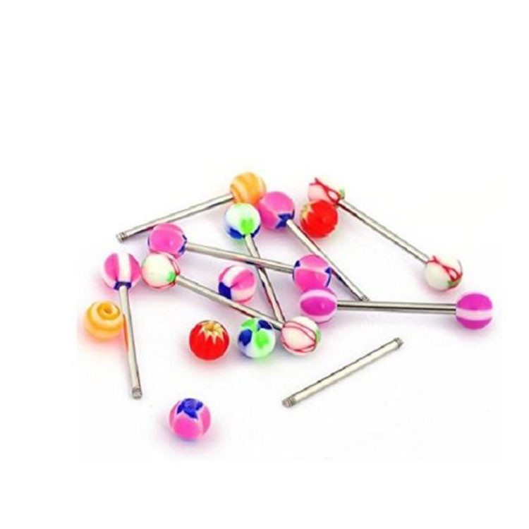Wholesale 100 Lot 14g Tongue Rings Bar Balls Barbell Body Piercing Jewelry NEW