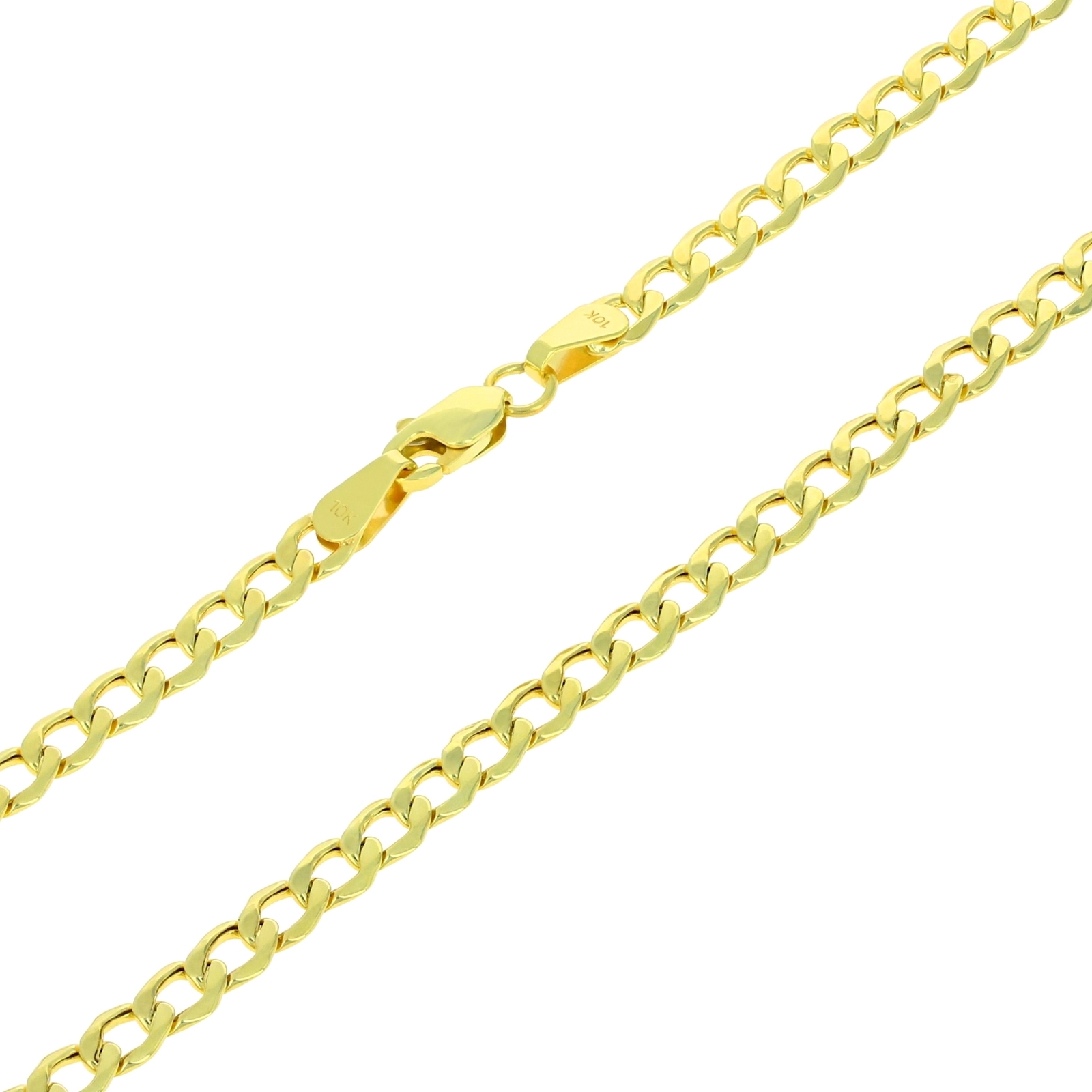10K Yellow Gold 3.5mm Curb Cuban Link Chain Pendant Necklace Mens Womens 16″-30″