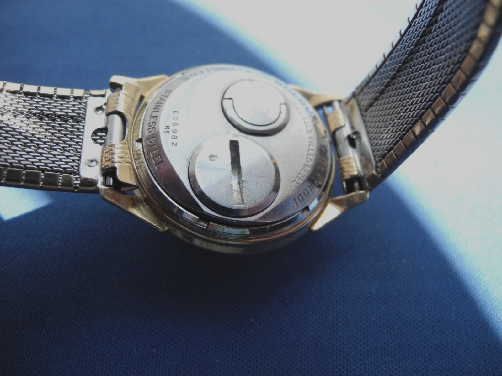 BULOVA,M5,ACCUTRON#214,WATCH,BLACK DIAL,BULOVA WATCH BAND,10KGF