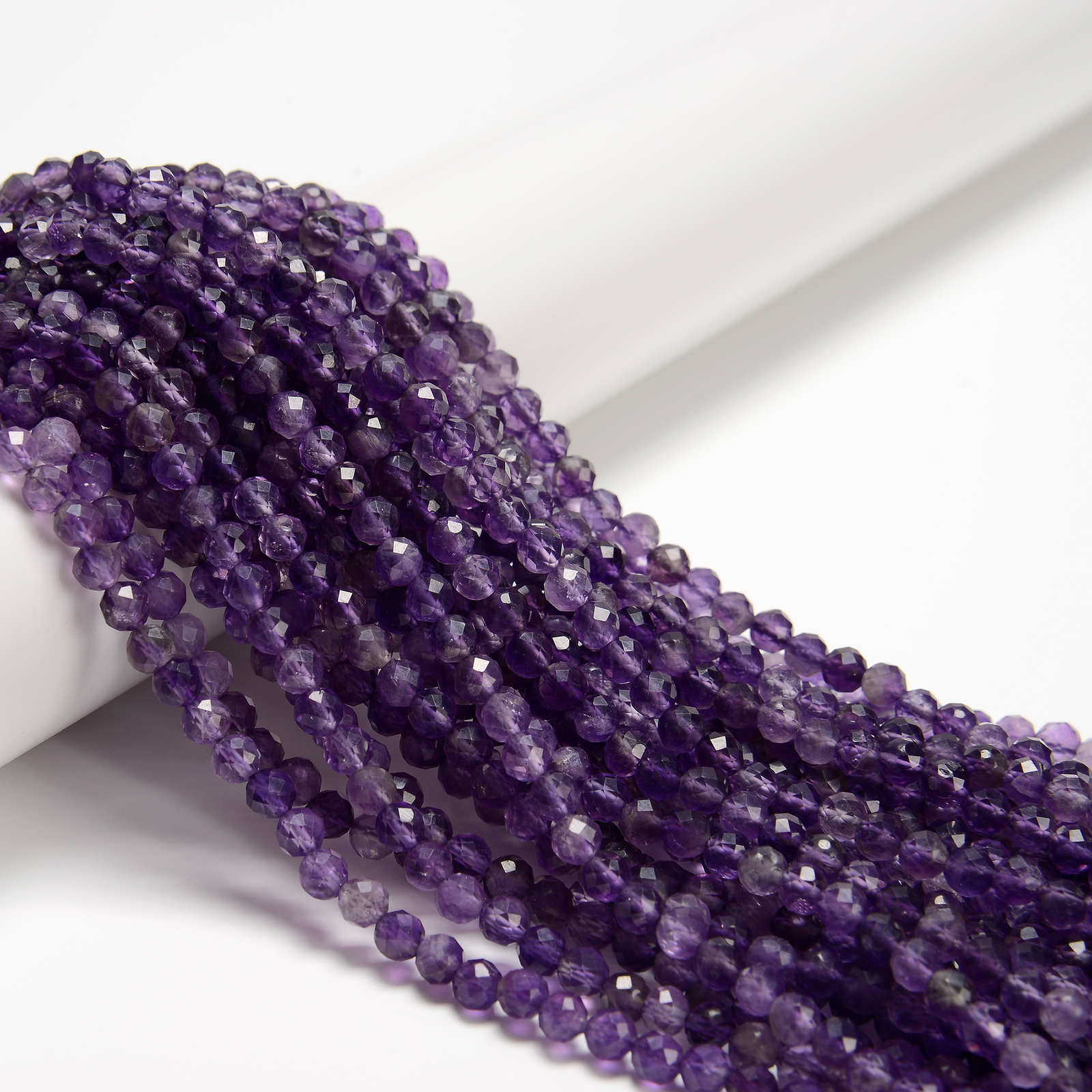 Amethyst Faceted Round Beads 2mm 3mm 4mm 5mm 15.5″ Strand