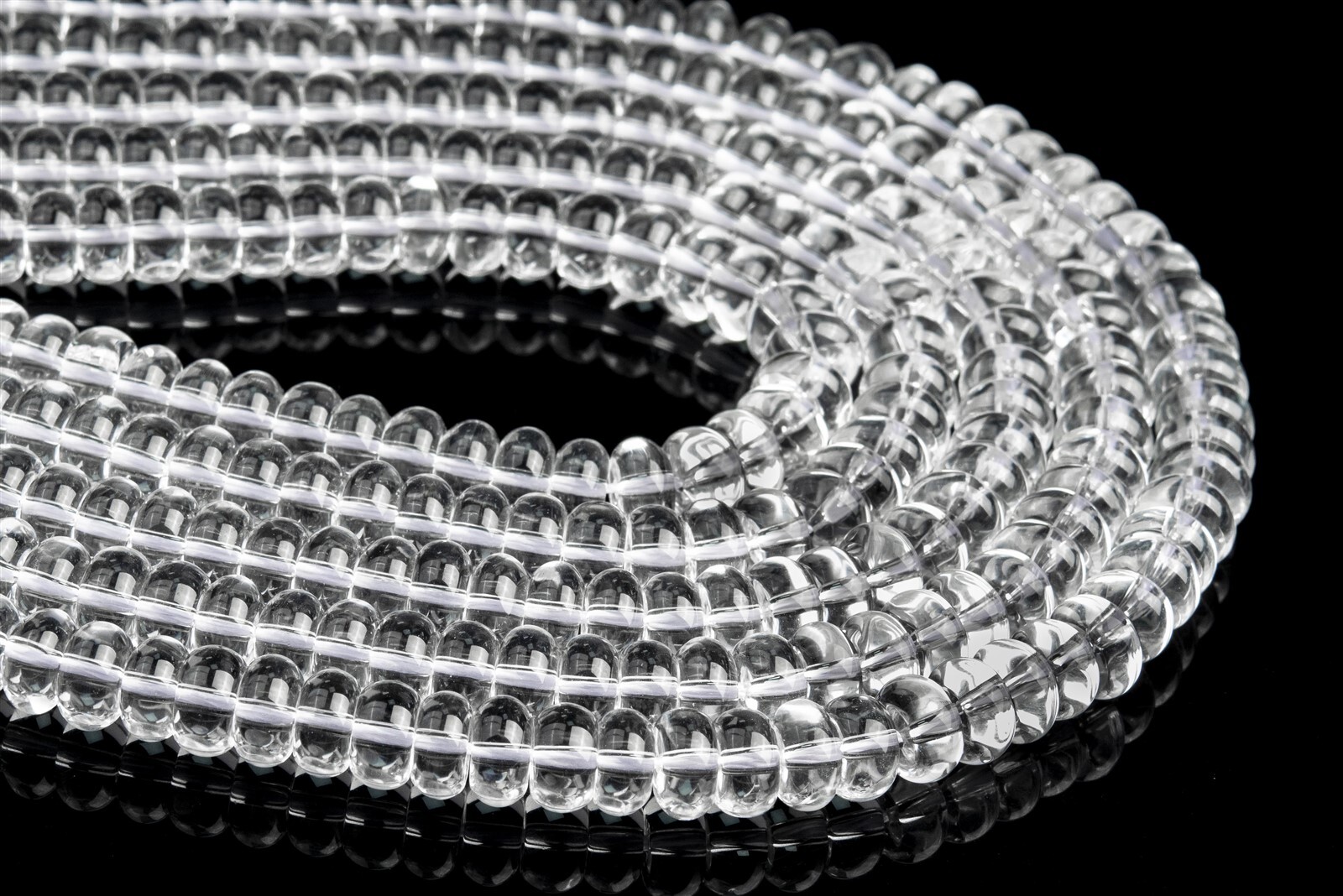 8×4-5MM Natural Crystal Clear Quartz Beads Grade AAA Rondelle Loose Beads