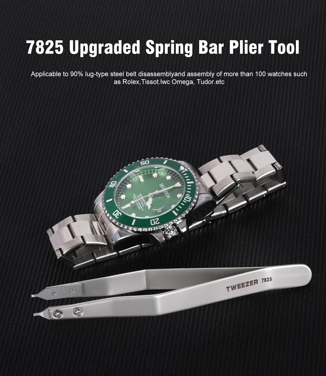 7825 Spring Bar Tweezer, Watch Spring Bar Plier Removal Tool for Watchmaker