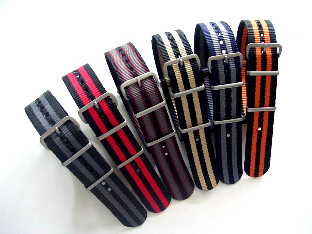 19mm Black NATO G10 Premium nylon watchband Pilot RAF Bond IW SUISSE 18 20 22 24