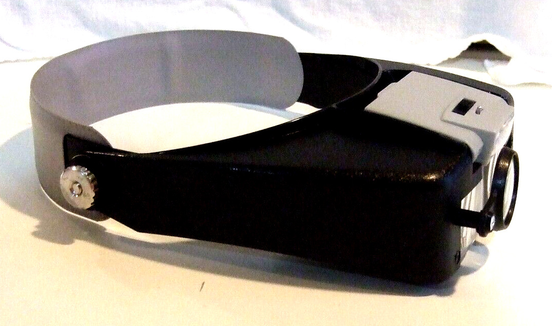 Jewelers Headband Magnifier LED Illuminated Visor Magnifying Glasses Loupe – NIB