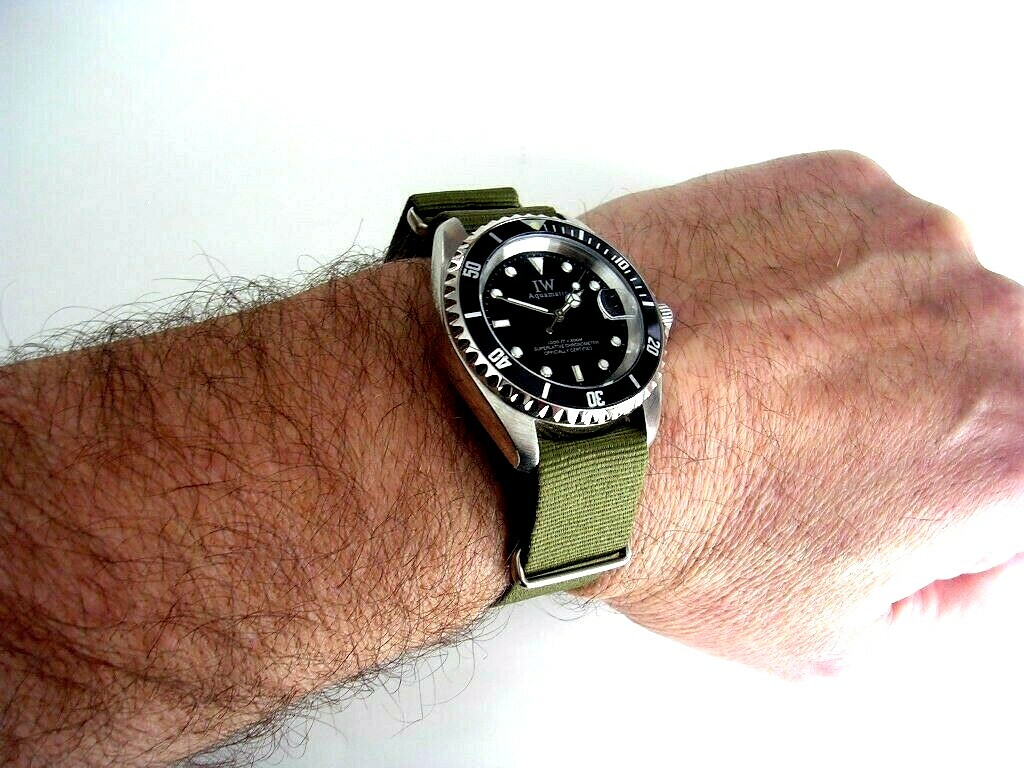 NATO watchband strap military Nylon 20mm Blue G10 2pk weekend IW SUISSE 20 22 24