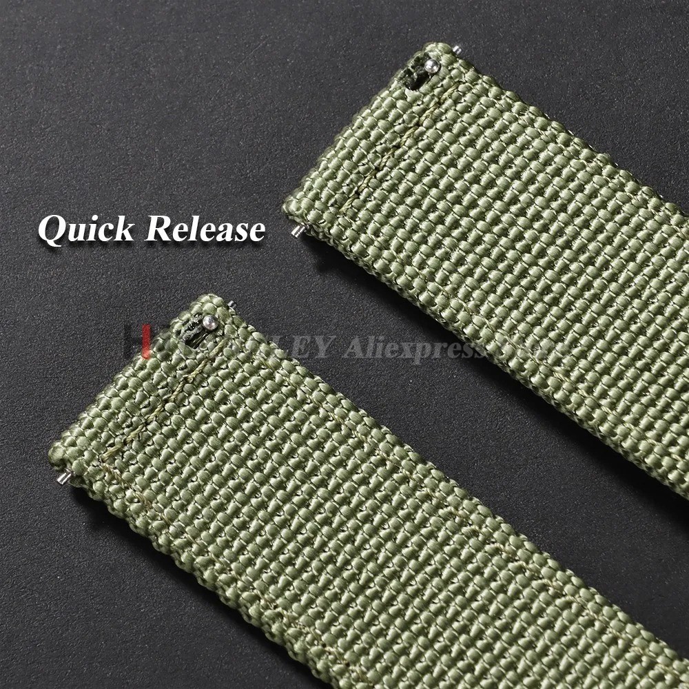 Canvas Quick Release Watch Strap 18,20,22,24mm Military Fabric Band Men Women