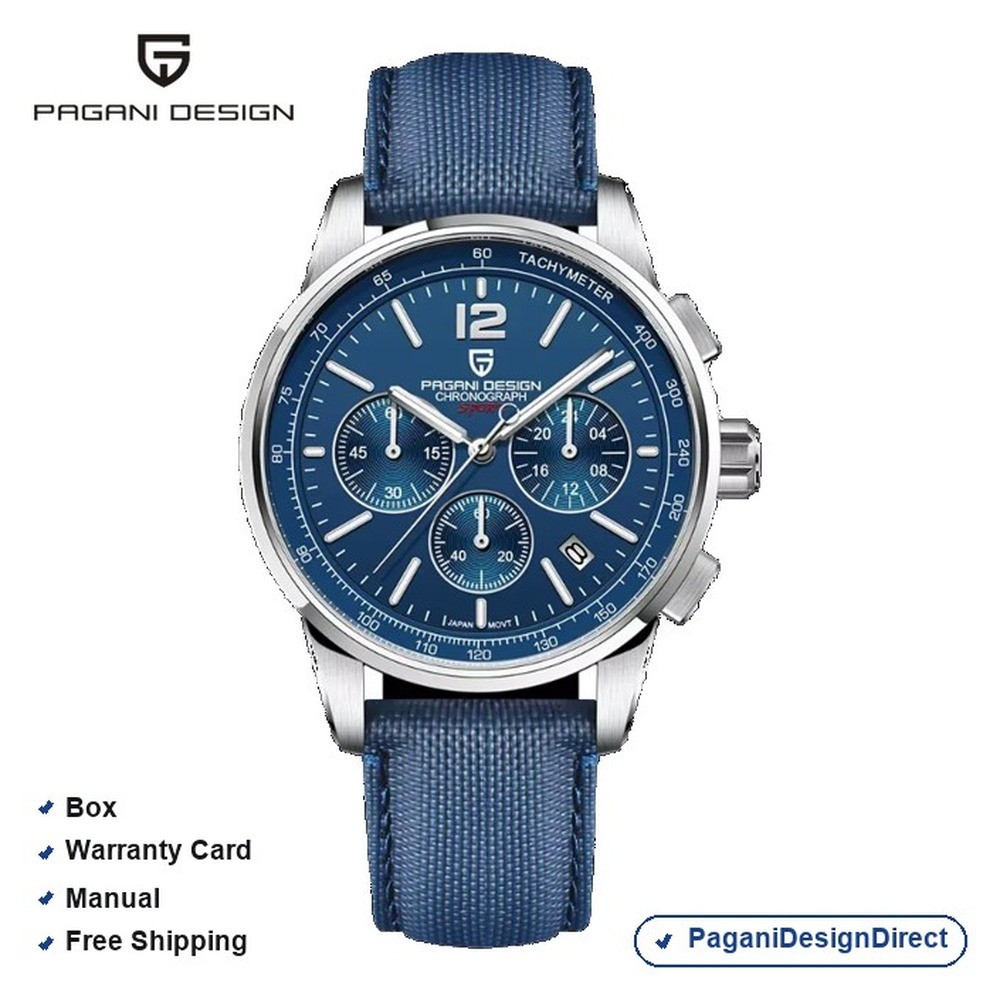 Pagani Design PD-YS008 Blue Chronograph Nylon Automatic Men’s Watch
