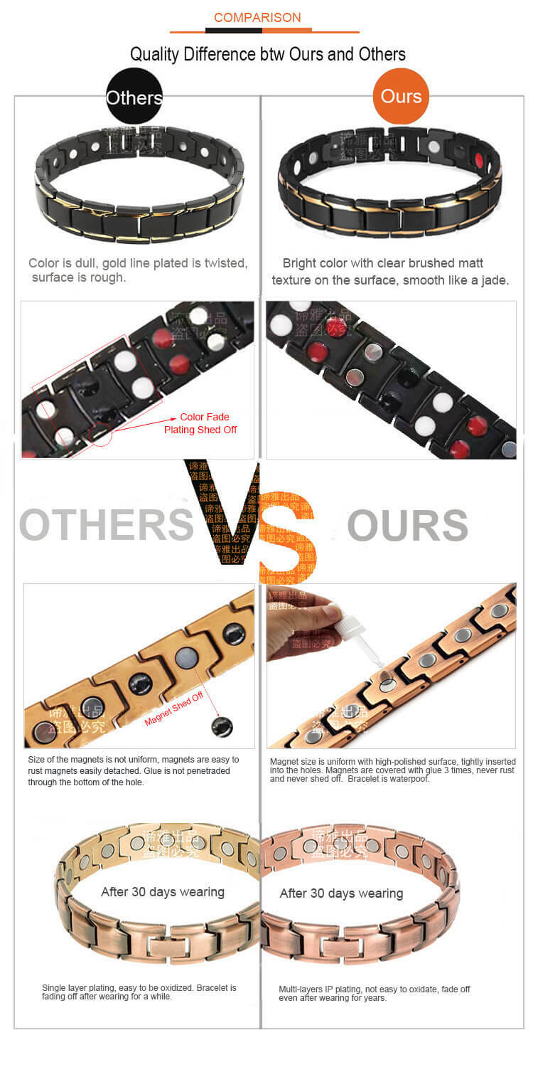 Magnetic bracelet therapy 4 elements balance energy arthritis pain relief