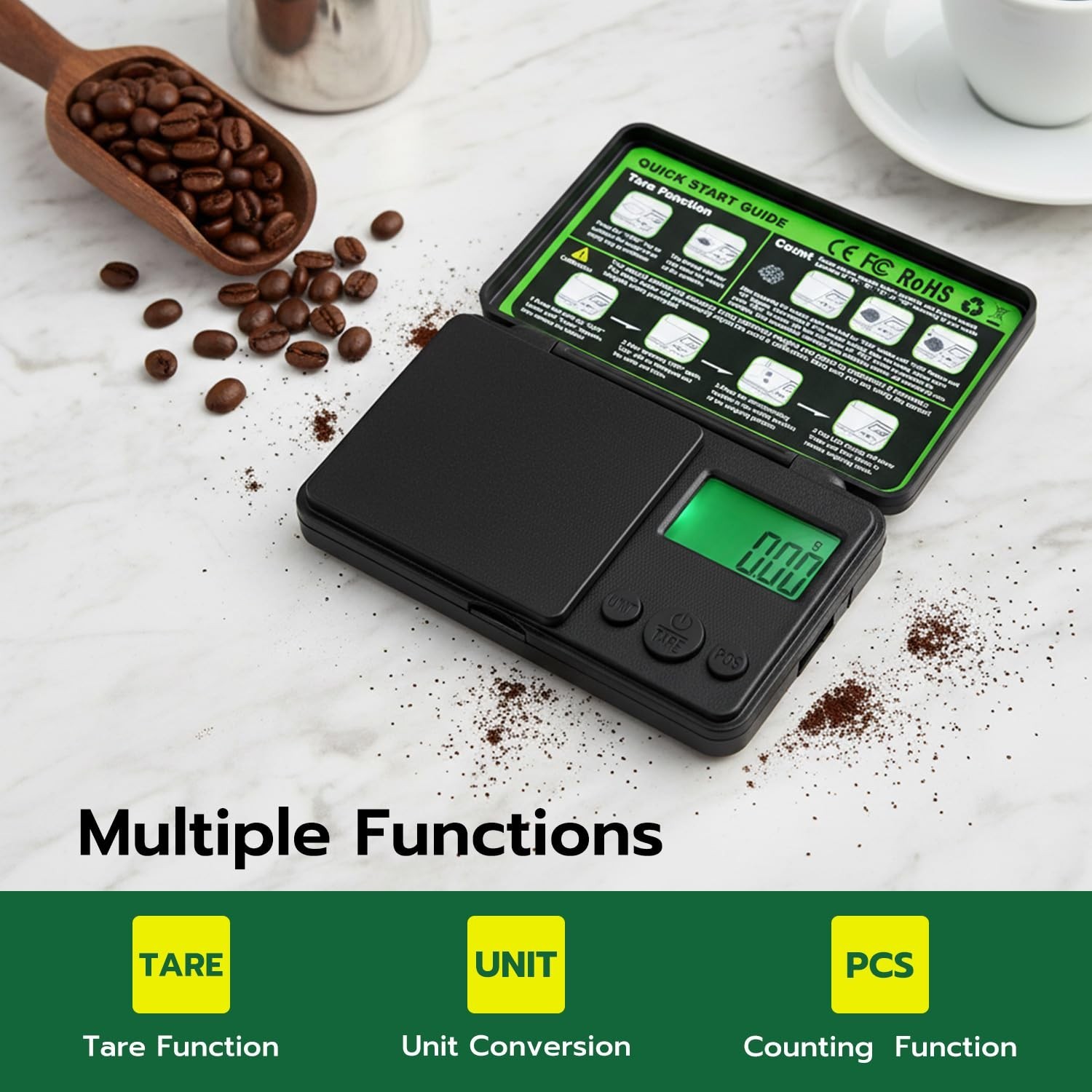 0.01g/500g Digital Milligram Scale, Pocket Micro Scale with Tare Weight Funct…