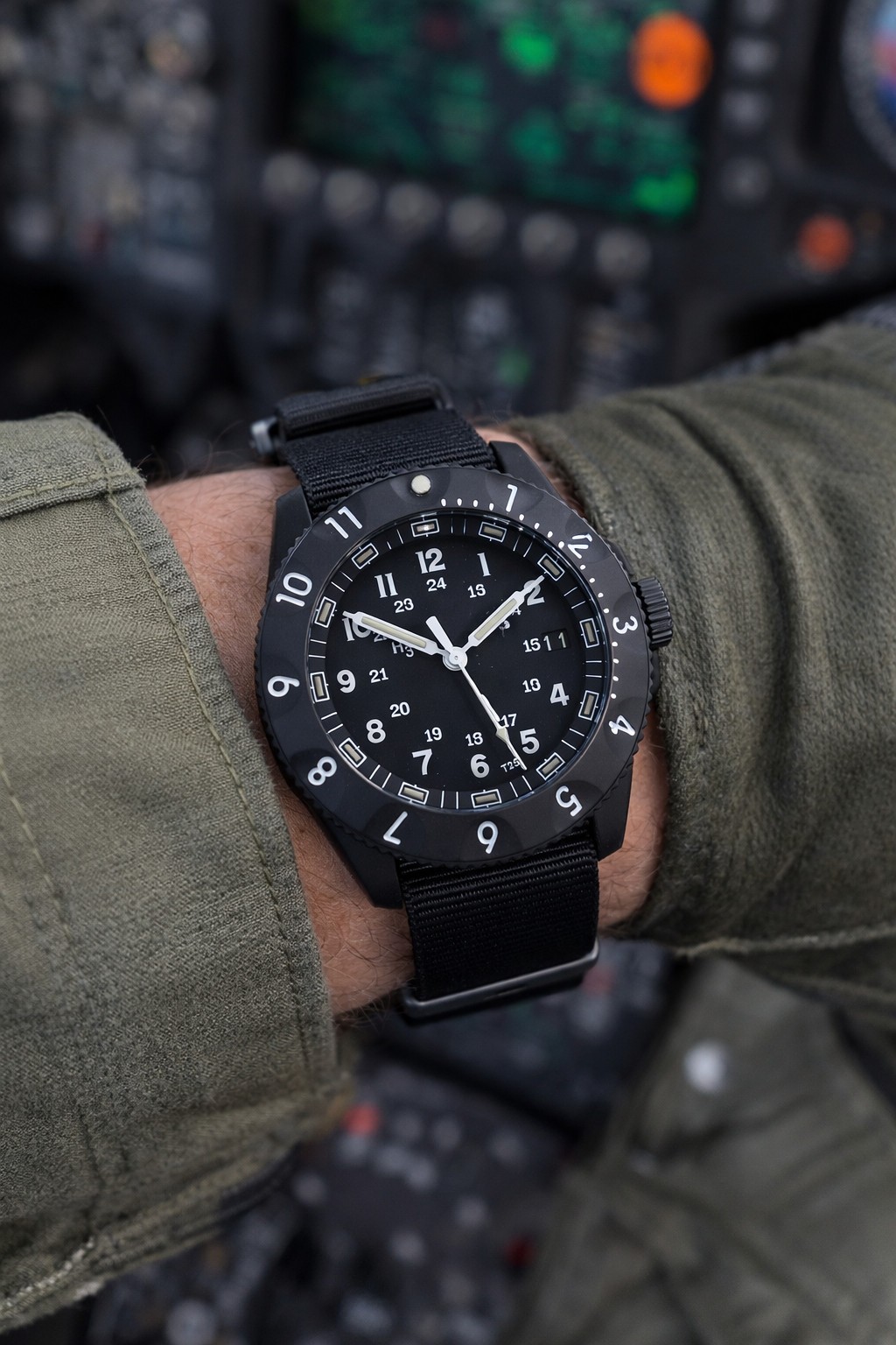 MWC P656 PVD Automatic Tactical Pilot Watch with GTLS Tritium & Sapphire Crystal