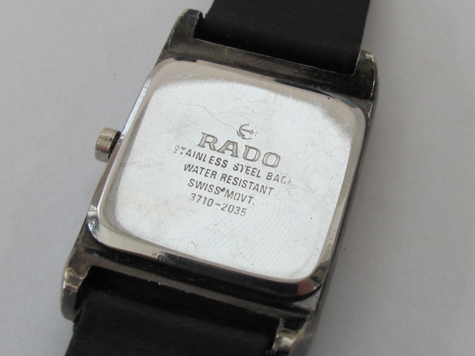 RADO Diamond Accent Watch 3710-2035 Rectangle Black Dial 30mm Needs Servicing