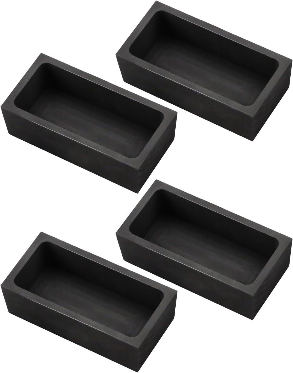 4 Pack 1Kg Graphite Ingot Molds Fit for Melting and Casting Gold Silver Aluminum